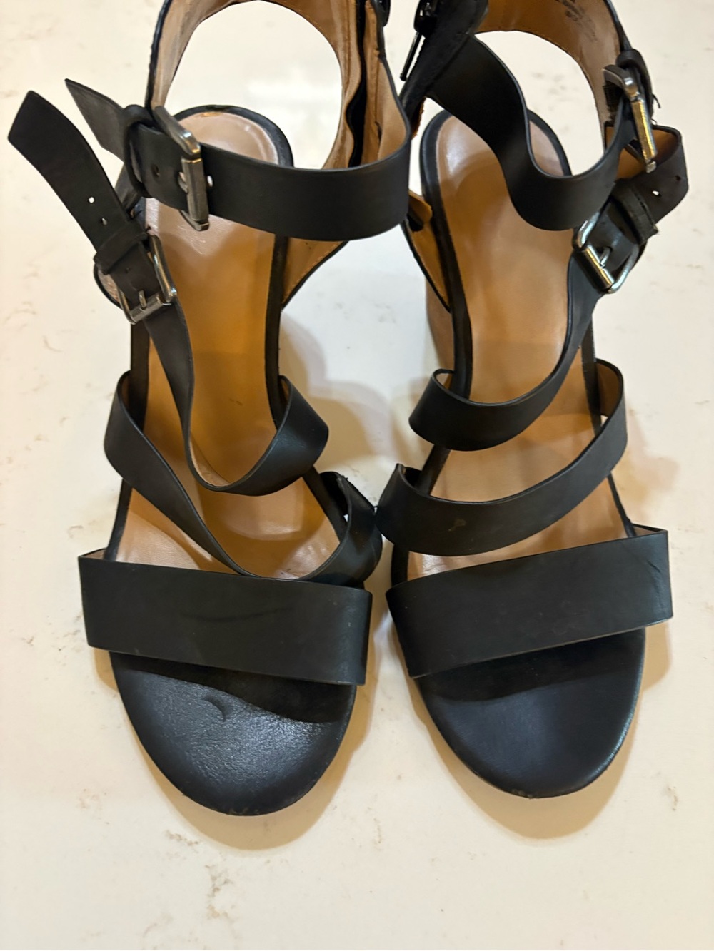 Black Strappy Women's Sandals - Elegant Everyday Heel